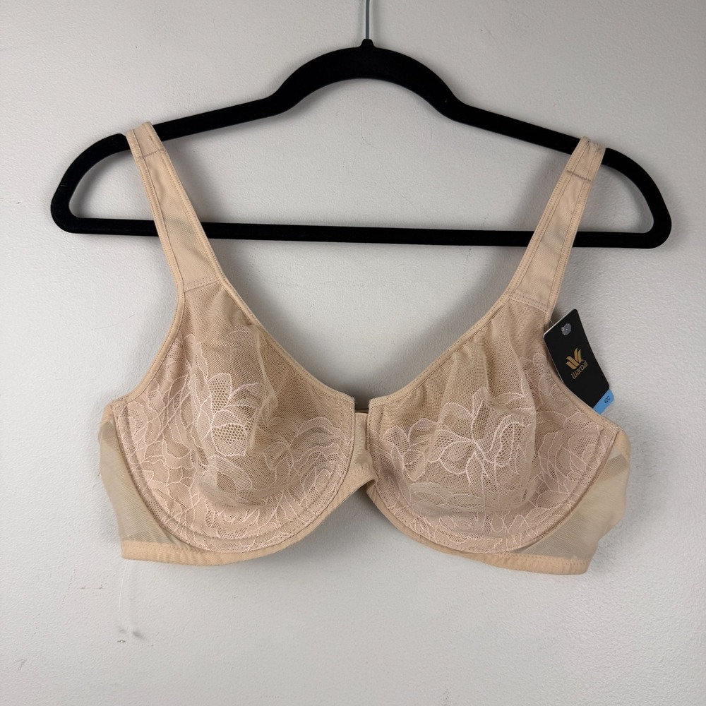 Wacoal Full Figure Stark Beauty Underwire Bra Women's 40C Beige Unlined Comfort